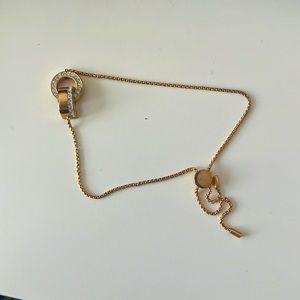 Swarovski hollow bracelet, white, rose-gold tone plated